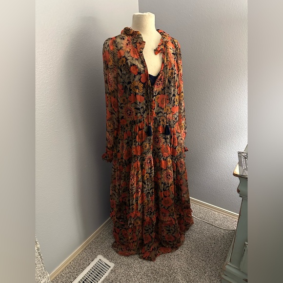Anthropologie Marais Printed Chiffon Maxi Dress - Picture 4 of 8